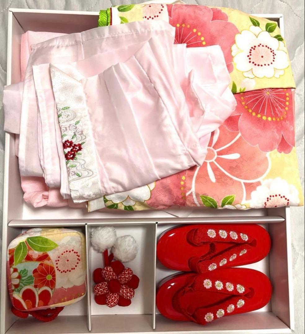 3歳 七五三 被布セット ピンク 京都花ひめ　着物