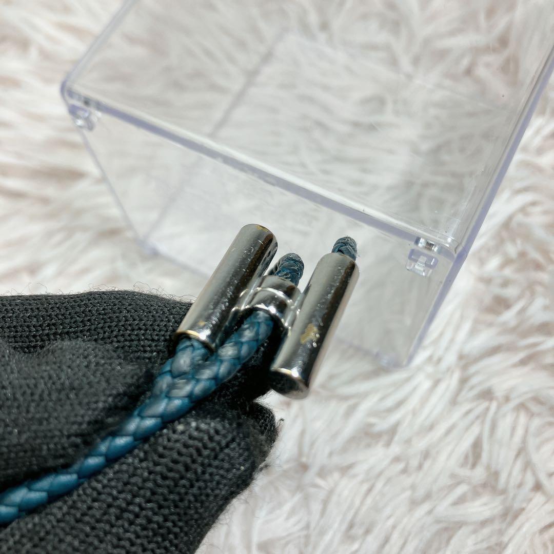 HERMES エルメス トゥルニ トレッセ レザー ブレスレット ネイビー 編み