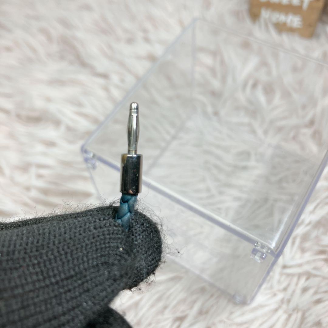 HERMES エルメス トゥルニ トレッセ レザー ブレスレット ネイビー 編み