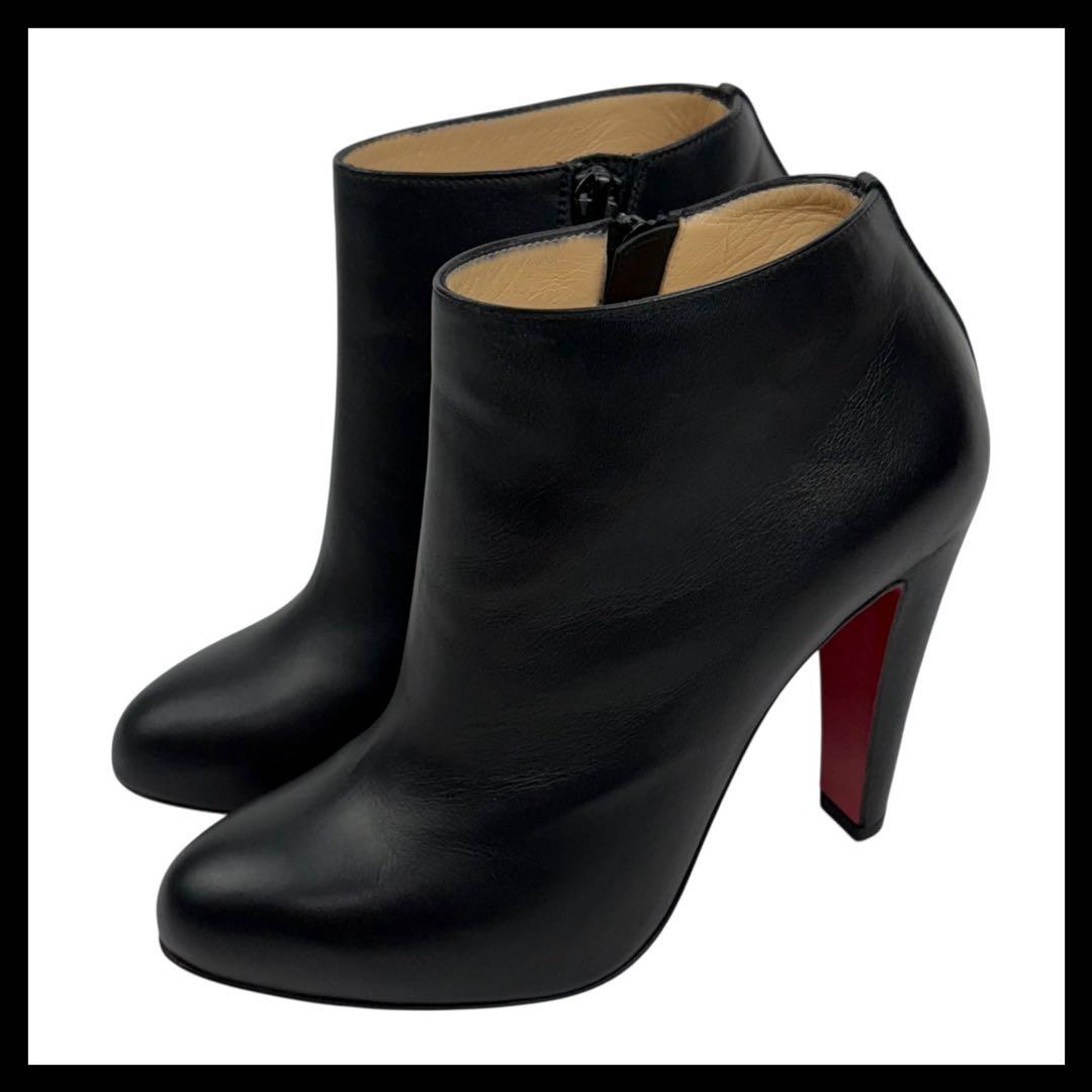 【ほぼ未使用】クリスチャンルブタン　36.5　23.5cm ショートブーツ　黒