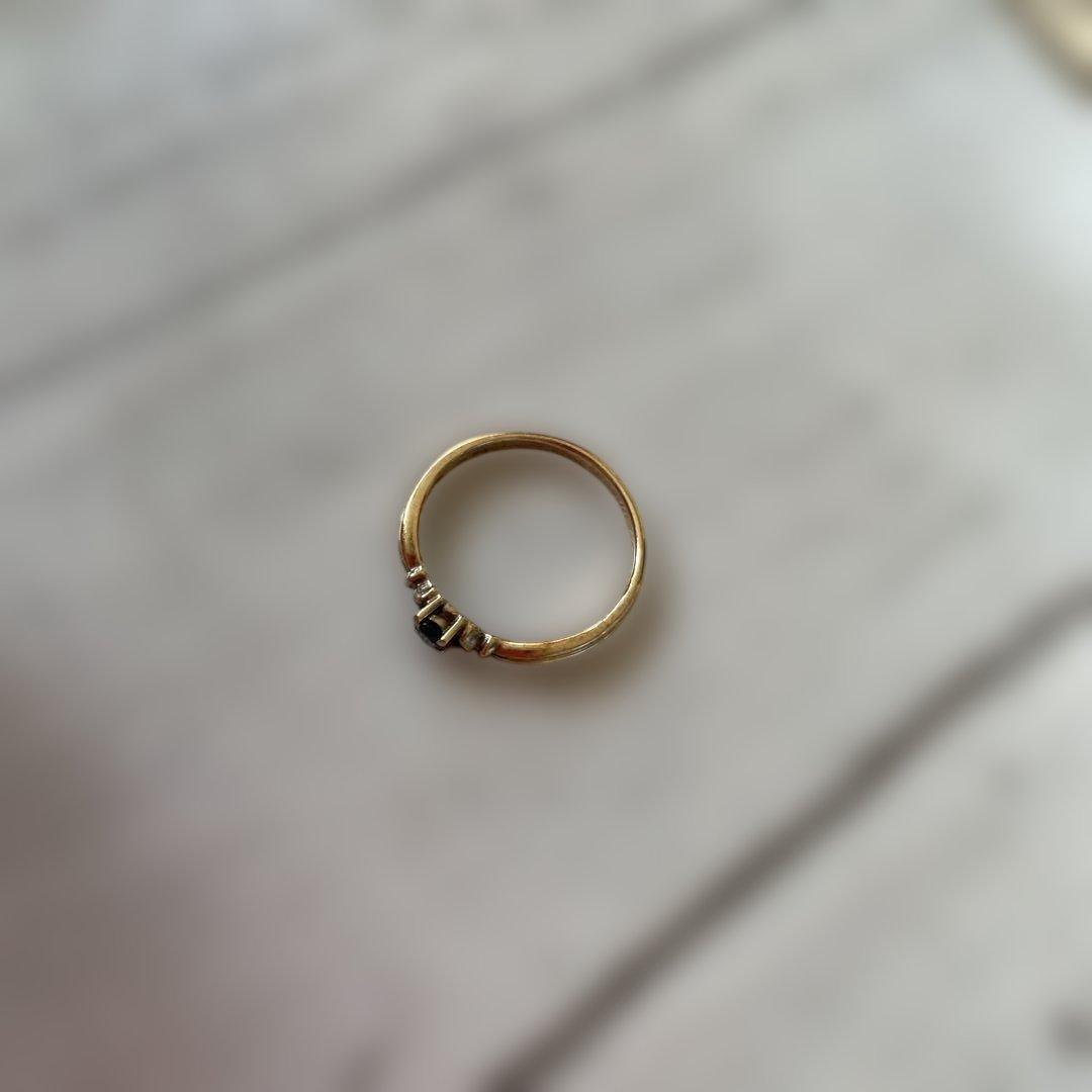 9Kゴールド ストーン付きリング 未使用