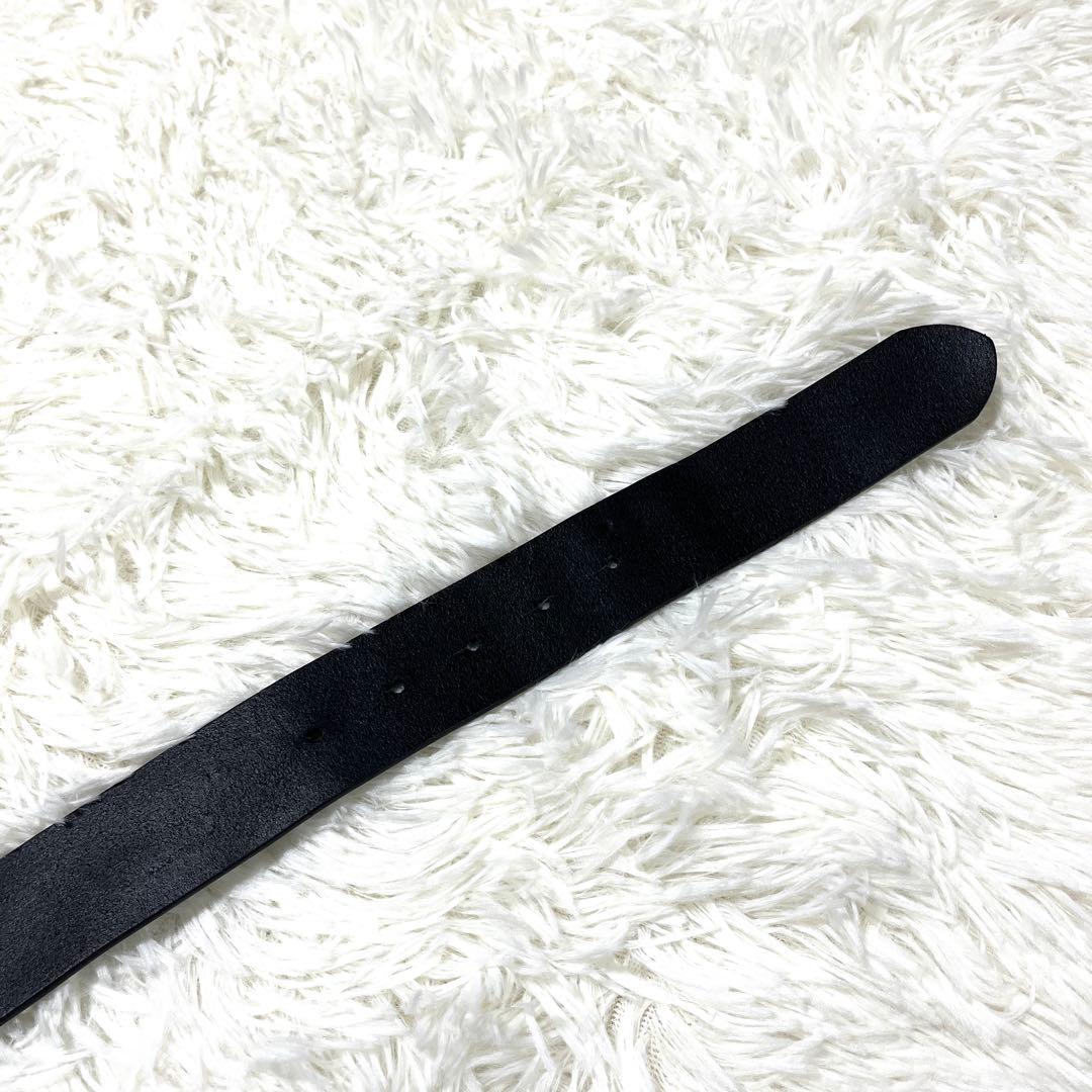 なっつー ✨DIESEL レザー　べルト ブラック ロゴ バックル