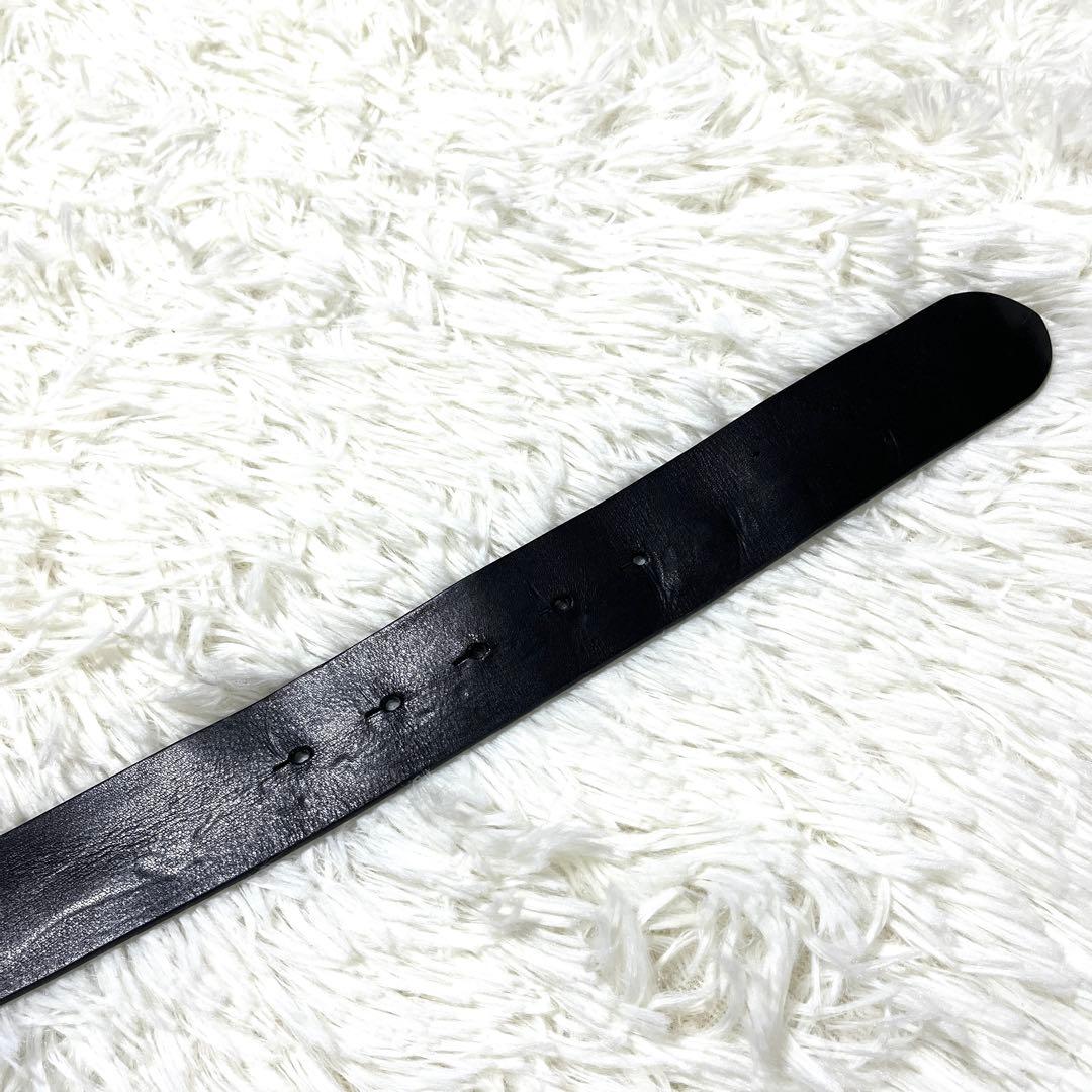 なっつー ✨DIESEL レザー　べルト ブラック ロゴ バックル