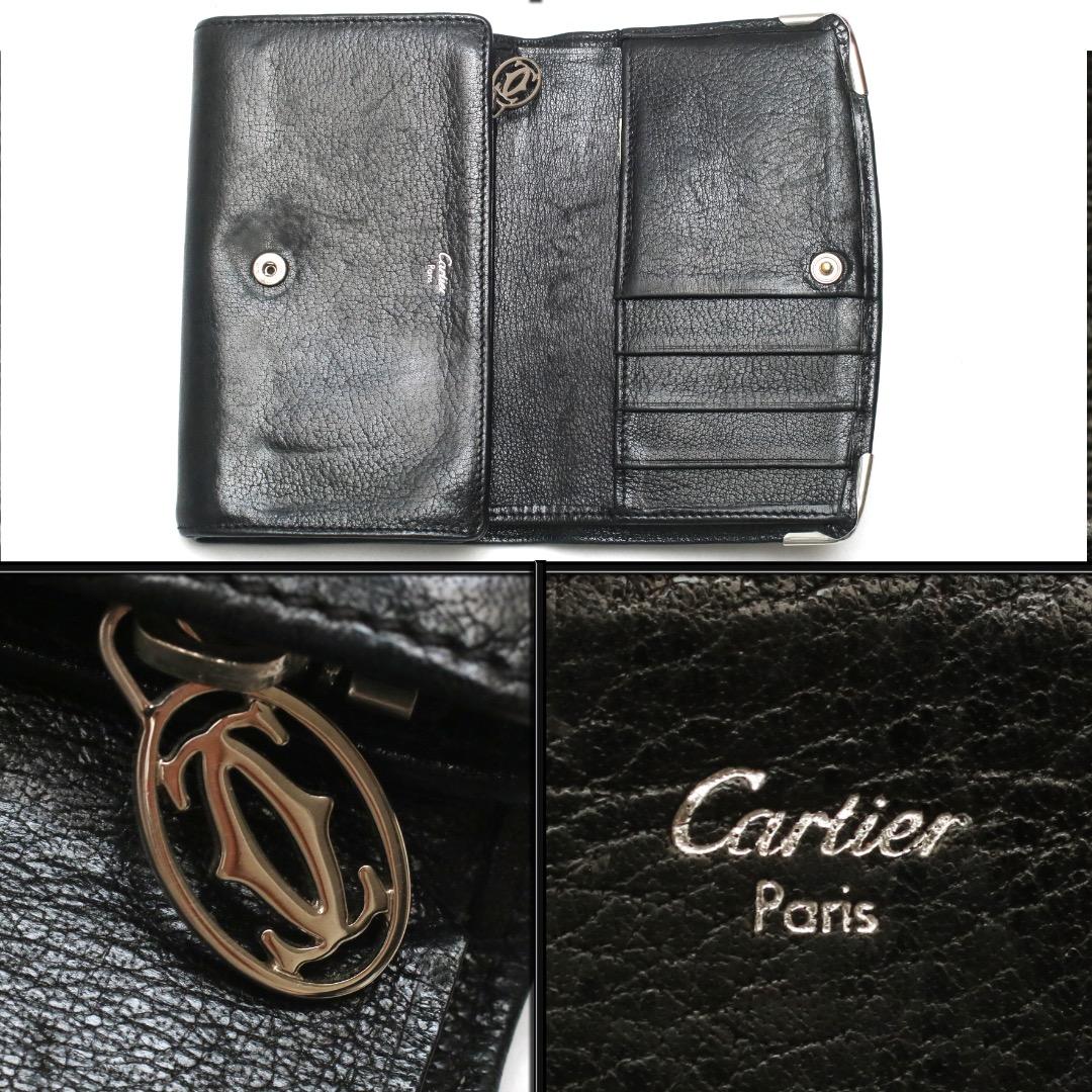 ◉カルティエ◉ブラック / レザー / シンプル / コンパクト財布