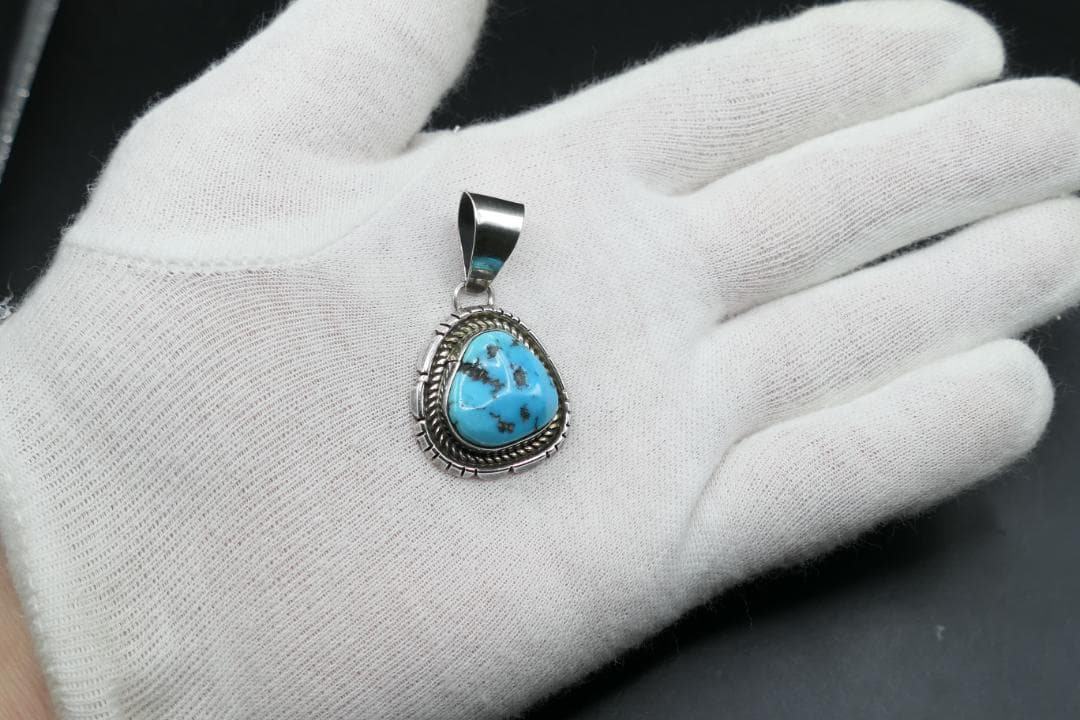 美品　ナバホ　ターコイズ　ネックレス　トップ　JJ刻印　ペンダント