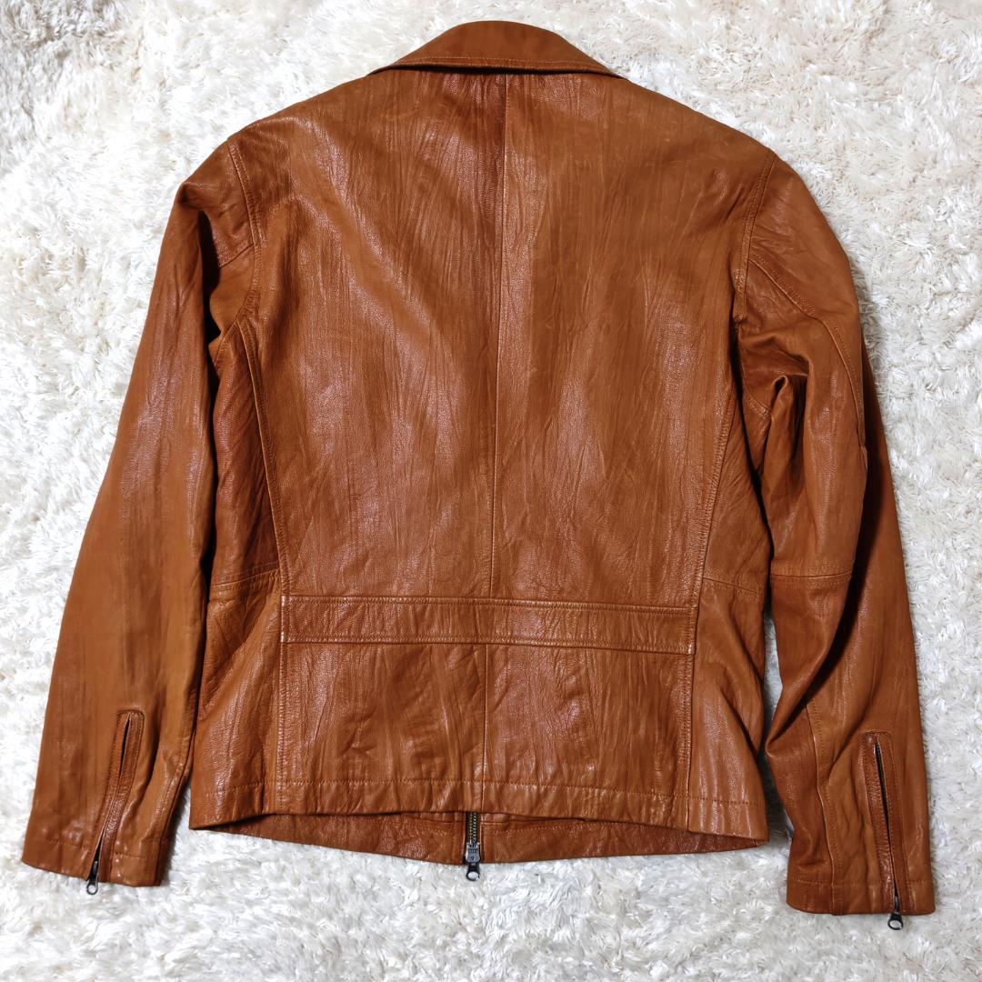 AVIREX ライダースジャケット シングル キャメル 山羊革 Lサイズ