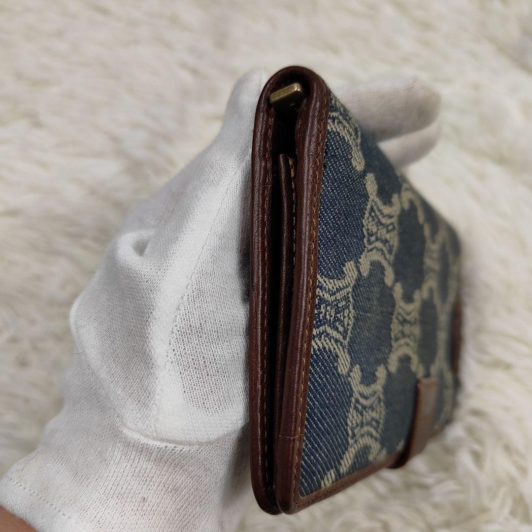 本日限定価格　セリーヌ　長財布　パリマカダム　トリオンフ　キャンバス　インディゴ