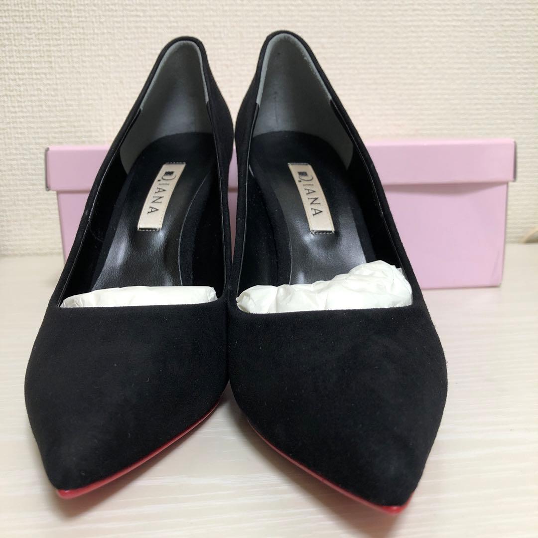 なつ【新品未使用】DIANAブラック スエード レッドソール　23、5cm