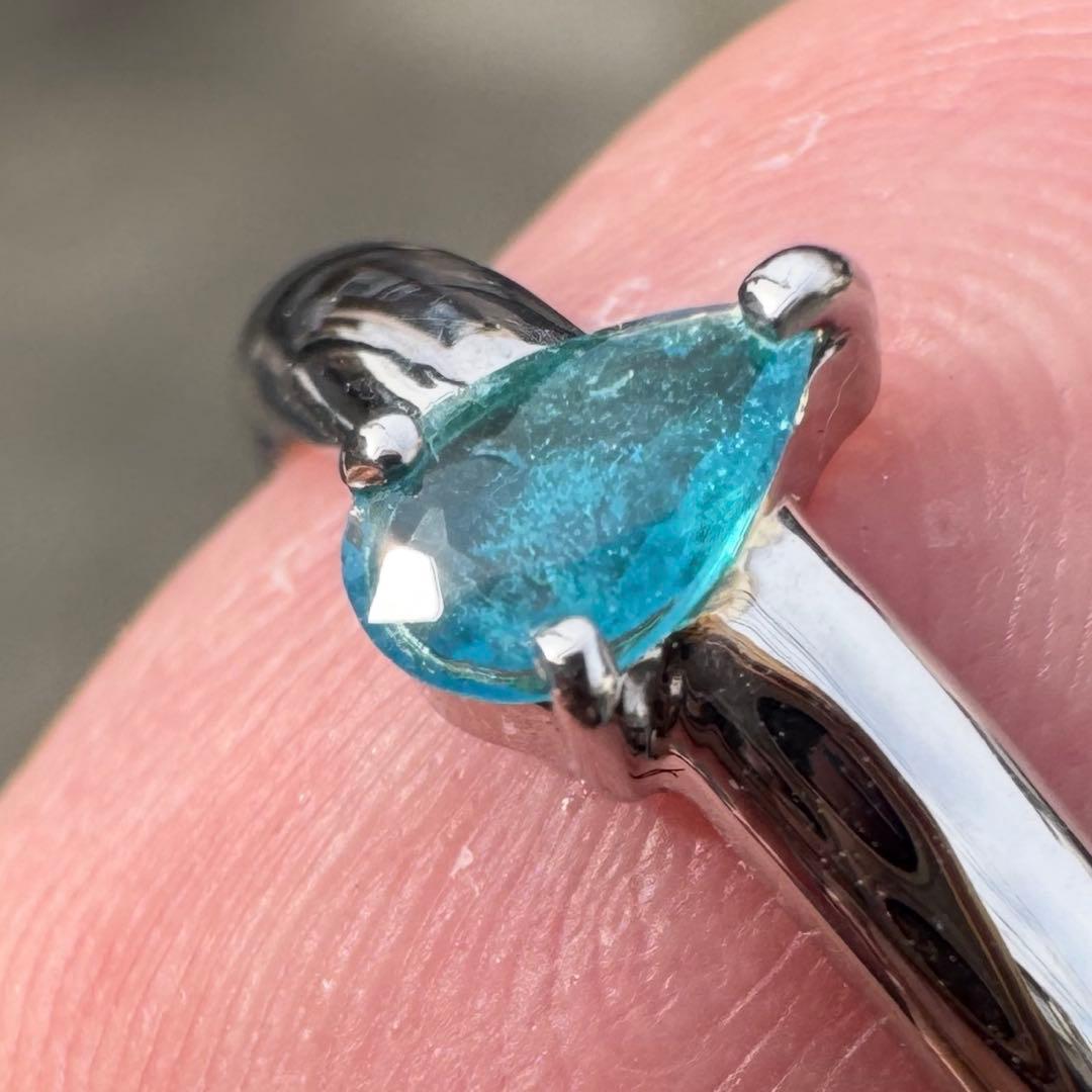みぃ　パライバトルマリン　中宝研鑑別付0.140ct K10WGリング