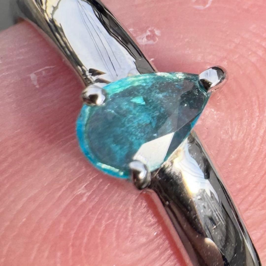 みぃ　パライバトルマリン　中宝研鑑別付0.140ct K10WGリング