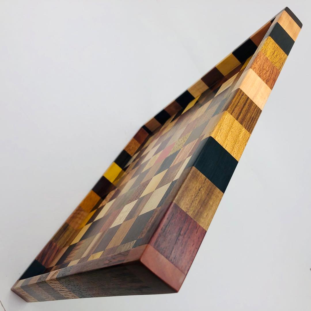 世界の銘木142種の寄せ木トレイ ハンドメイド