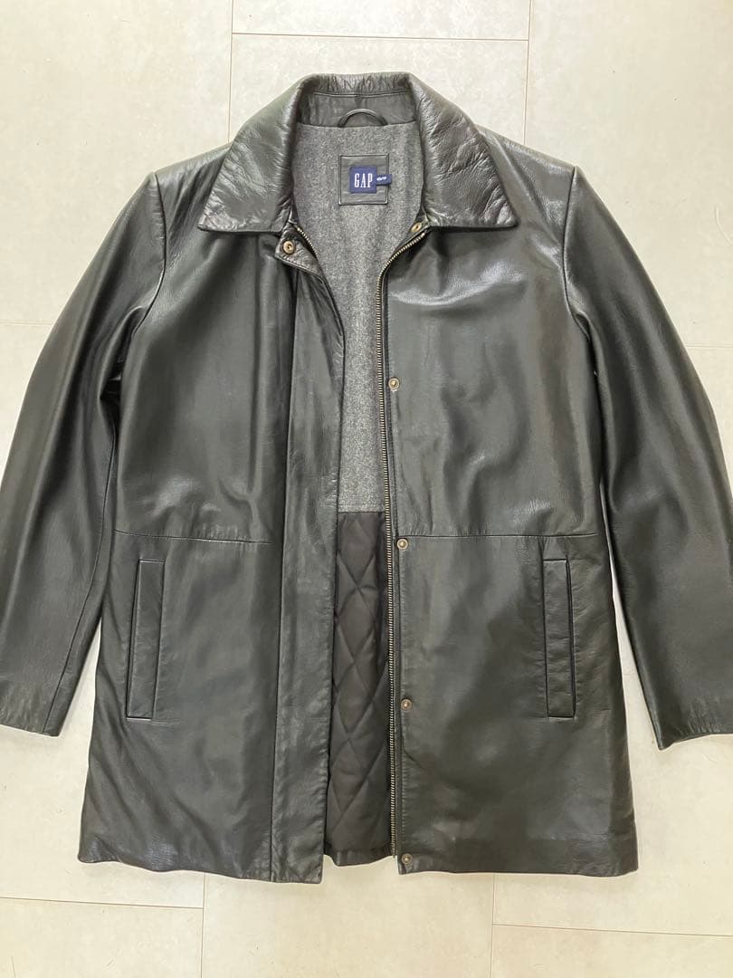 【90s.00sヴィンテージ】GAP オールドギャップ レザー カーコート