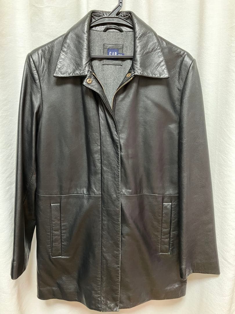 【90s.00sヴィンテージ】GAP オールドギャップ レザー カーコート