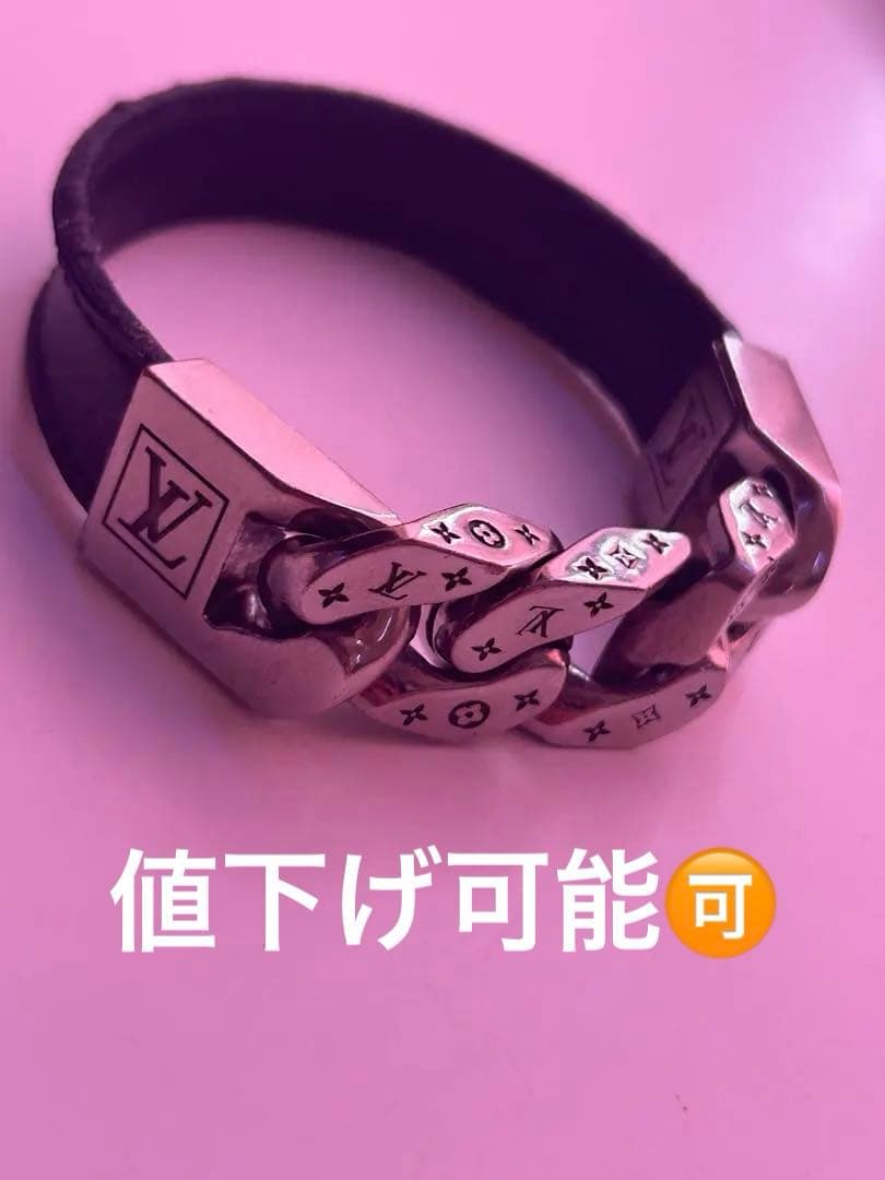 LOUIS VUITTON ブラスレ モノチェーン ルイヴィトン　シルバー