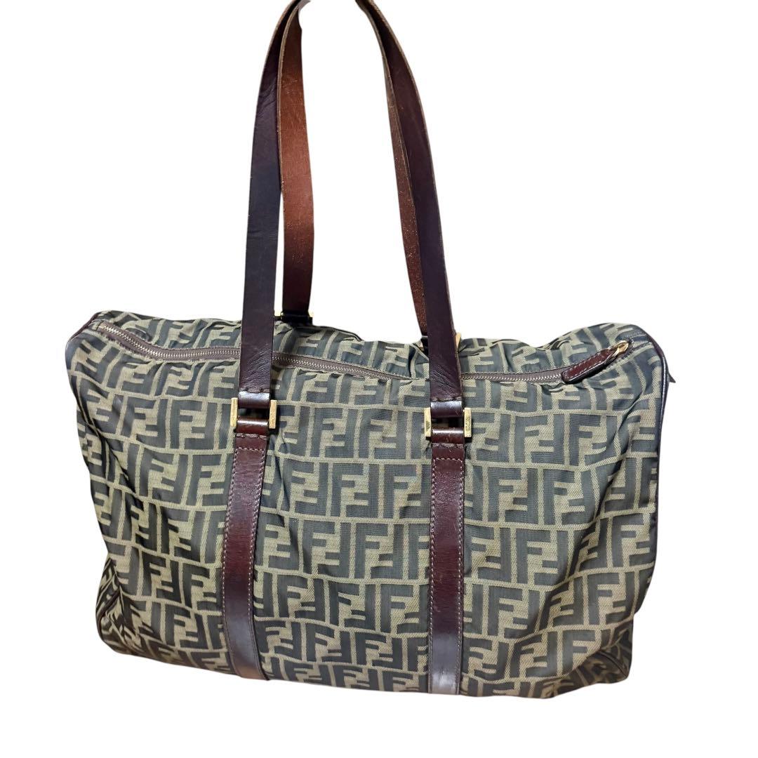 フェンディ FENDI ズッカ ボストンバッグ ナイロンキャンバス イタリア製