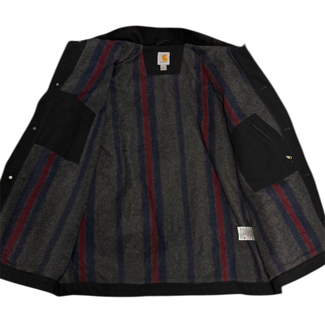 美品人気Carhartt ブラックジャケット 金色ボタン付き