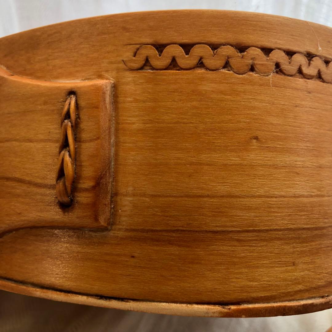 北欧　スウェーデン　木製蓋付キャニスター　アンティーク