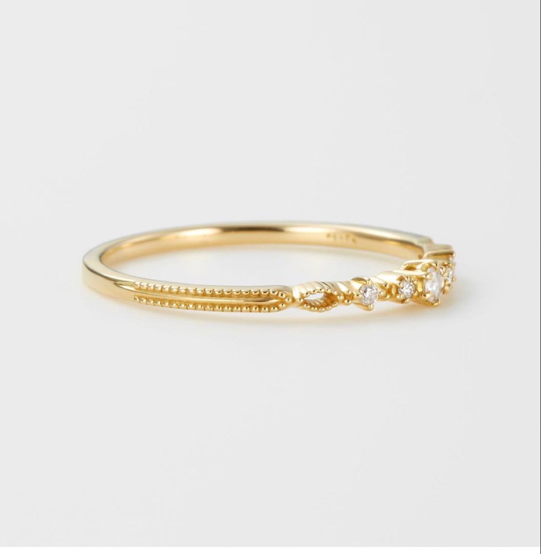 アガットクラシック K18YG ローズカットダイヤモンドリングagete