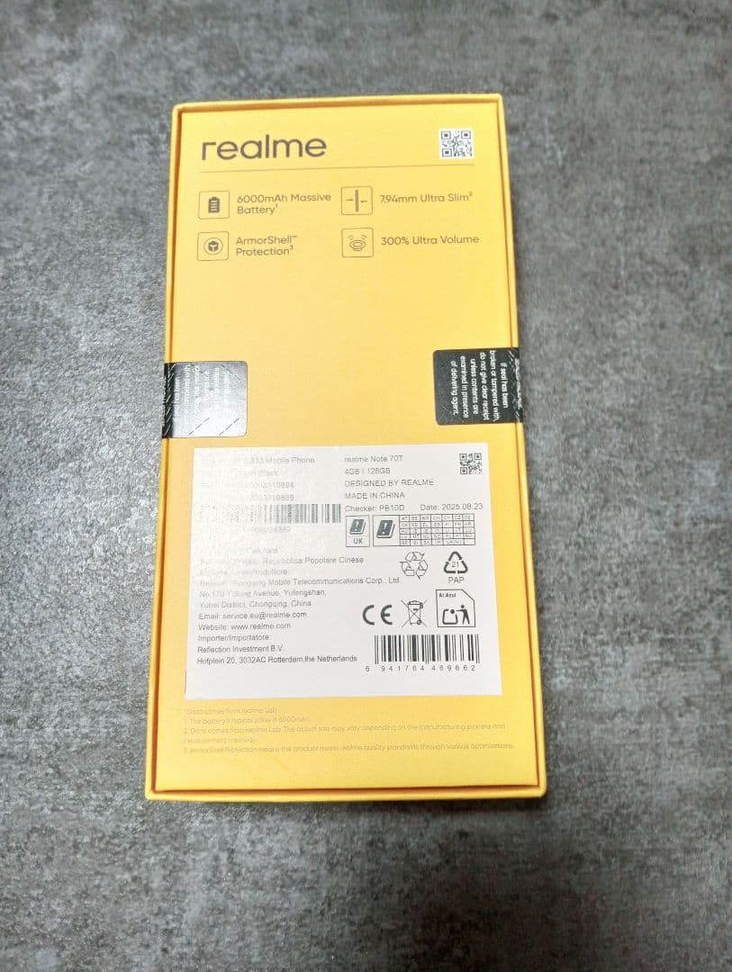 realme Note 70T 本体　BLACK　128GB