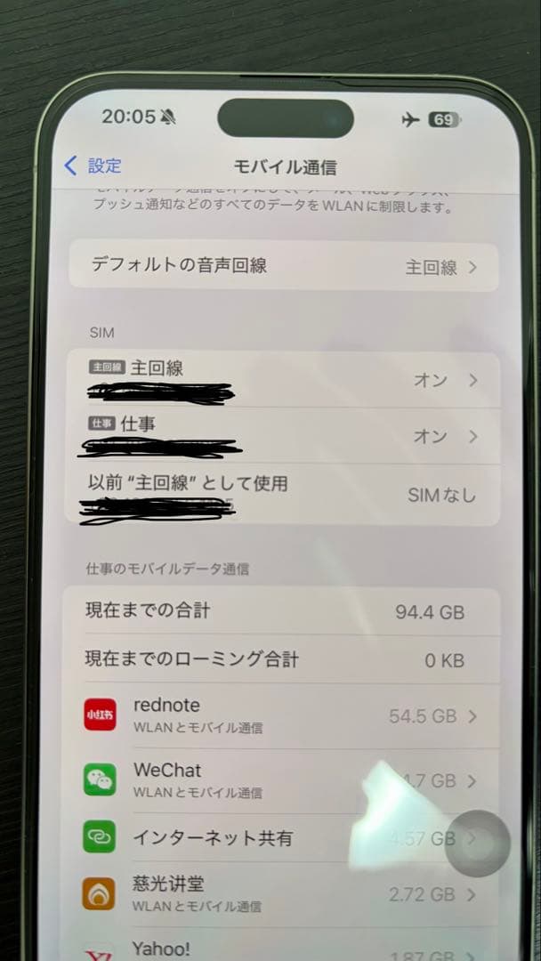 中国版iPhone15 Pro Max 256GB simカードを2枚可