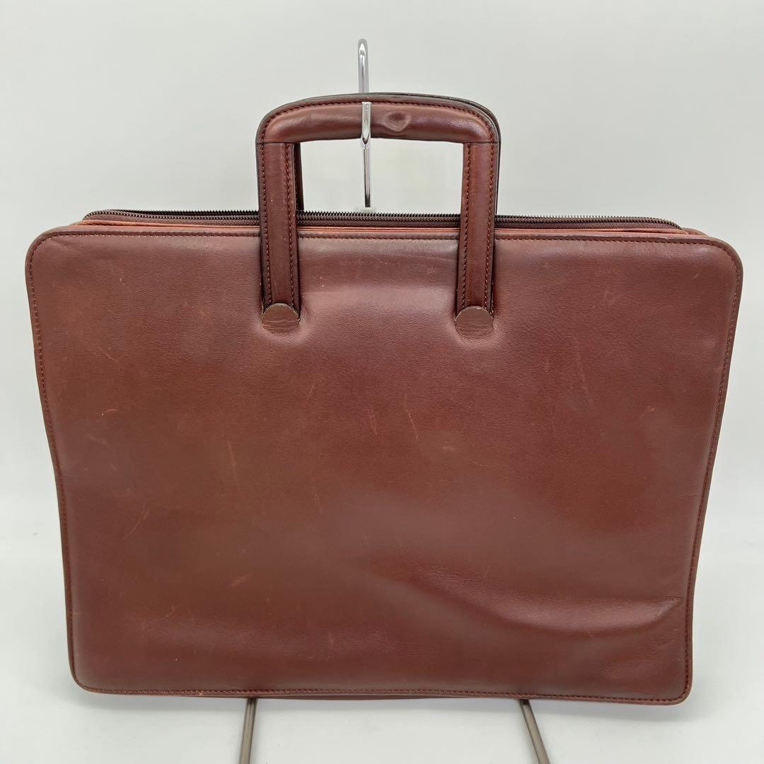 バレンシアガ ハンドバッグ ビジネスバッグ ロゴ型押し レザー 茶色 A4可能
