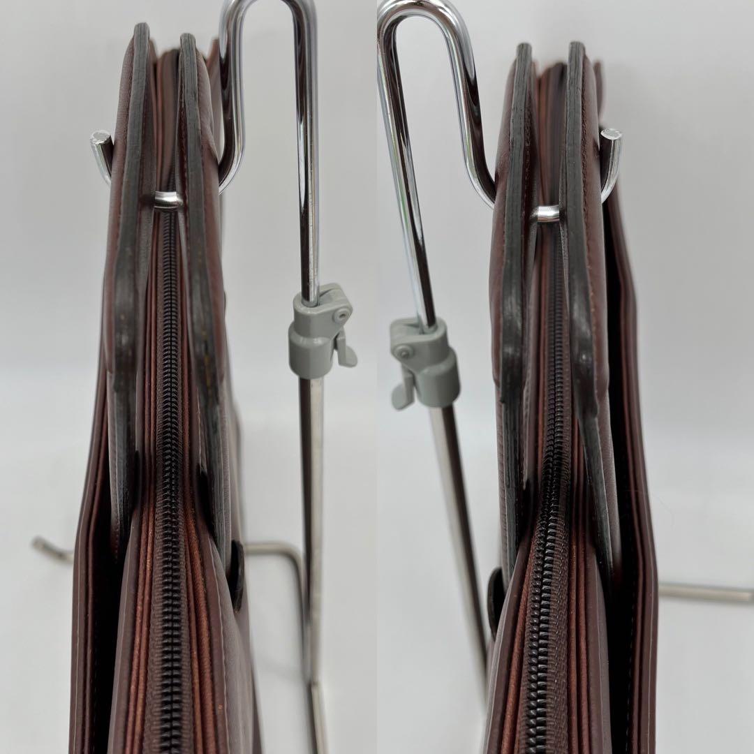 バレンシアガ ハンドバッグ ビジネスバッグ ロゴ型押し レザー 茶色 A4可能