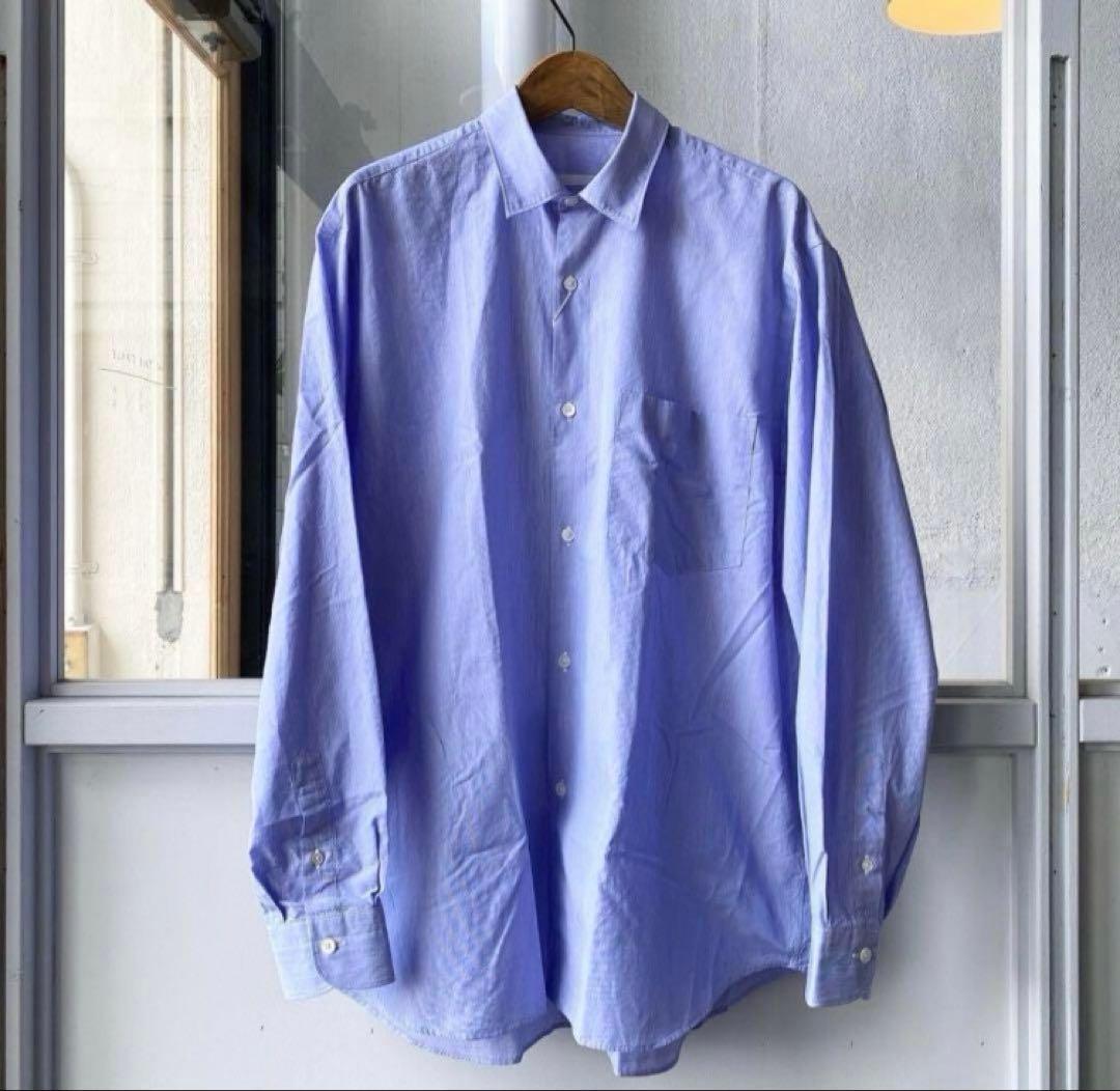 22AW COMOLI コモリシャツ サックスストライプ