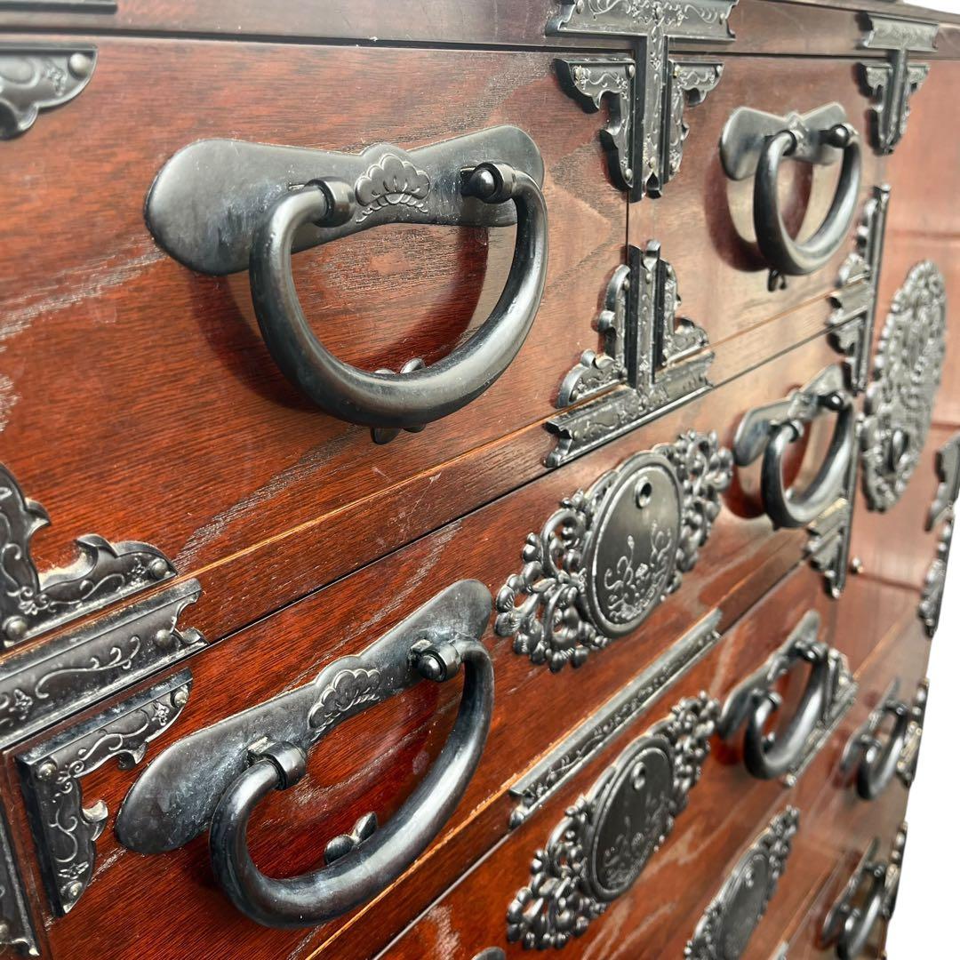 引き取り限定✨　和箪笥 時代箪笥 箪笥 収納家具 和家具 装飾金具　鍵付き