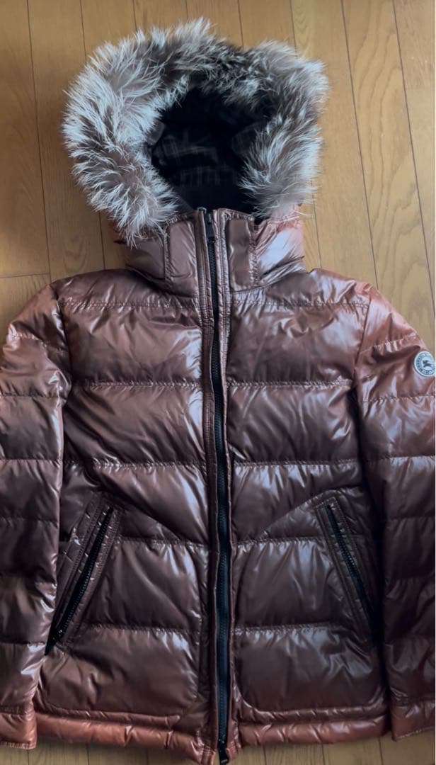 burberry black label ブラウン　ファーダウン M