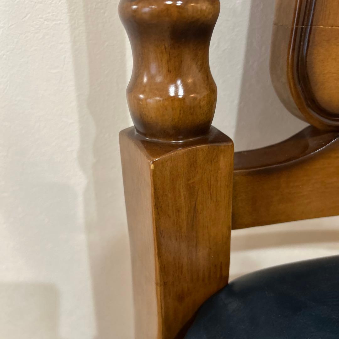 ネイビー　椅子　チェア　ダイニング　アンティーク　青