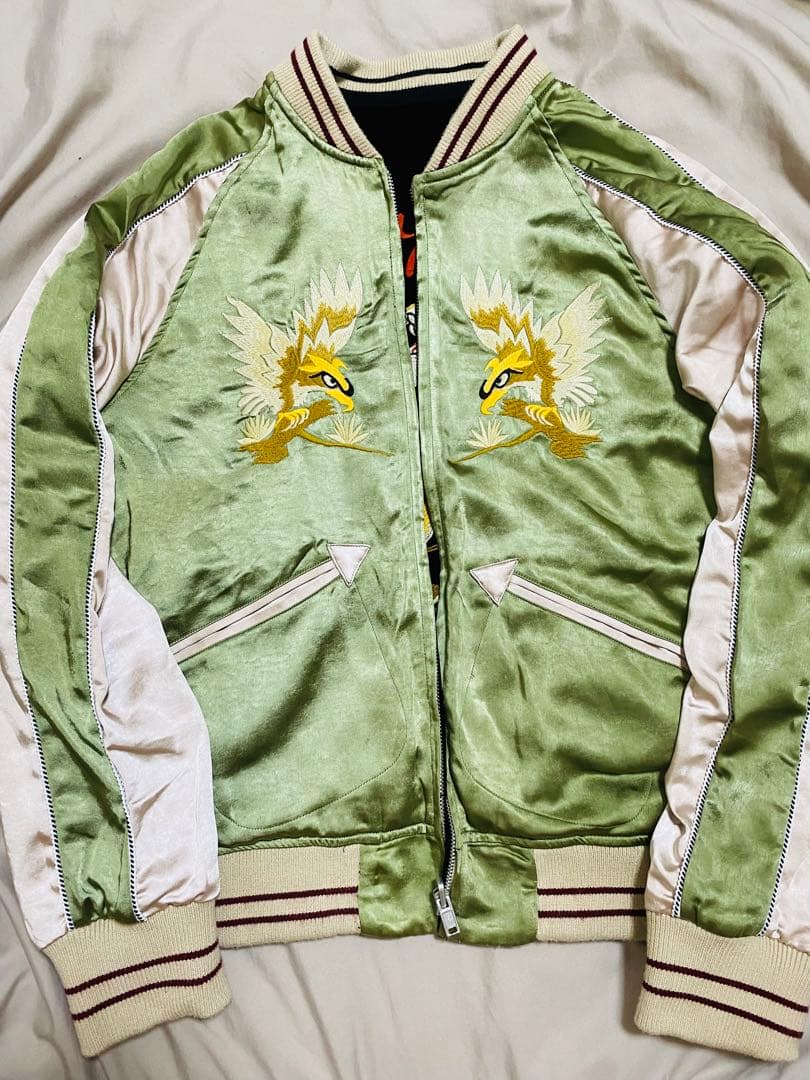 NON STOCK スカジャン 別珍 日本限定 虎 ワシ サテン unisex