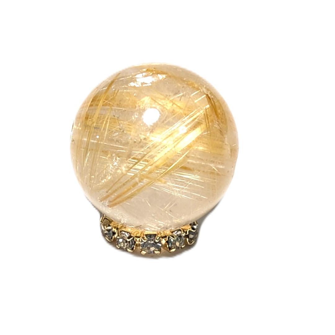 有馬英次　ゴールド タイチンルチル 13ミリ 1粒売り 貫通穴あり