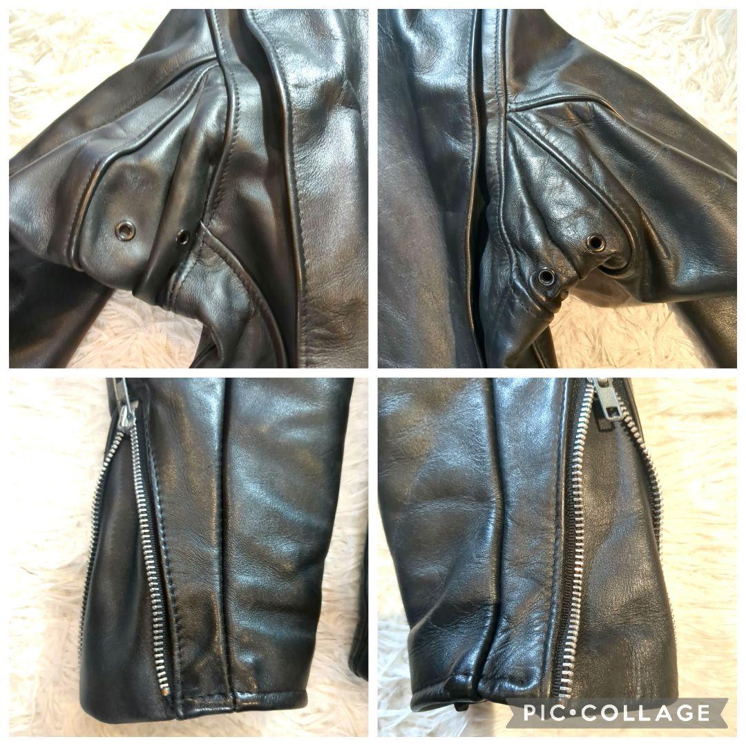 美品 Schott 641 (M) シングルライダース LENZIP レザー 黒