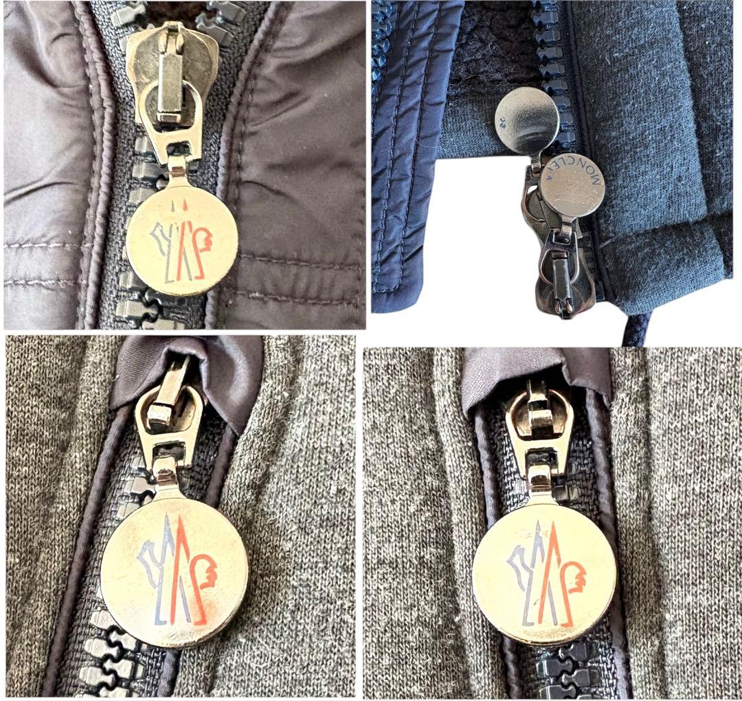 【MONCLER】MAGLIA CARDIGAN　切替　ボアパーカー　グレー系S