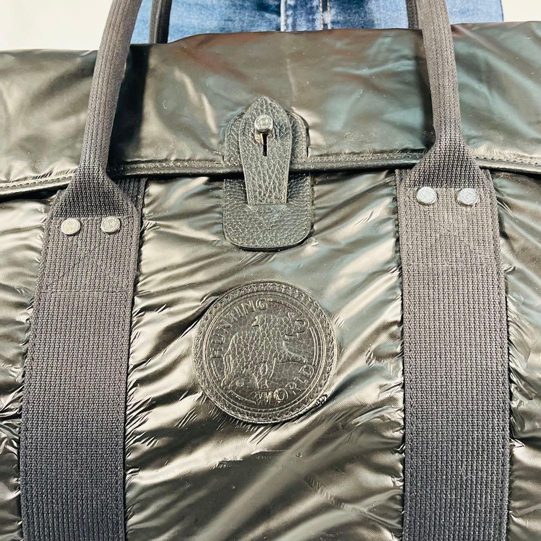 HUNTING WORLD ブラック ボストンバッグ　大容量　出張　旅行