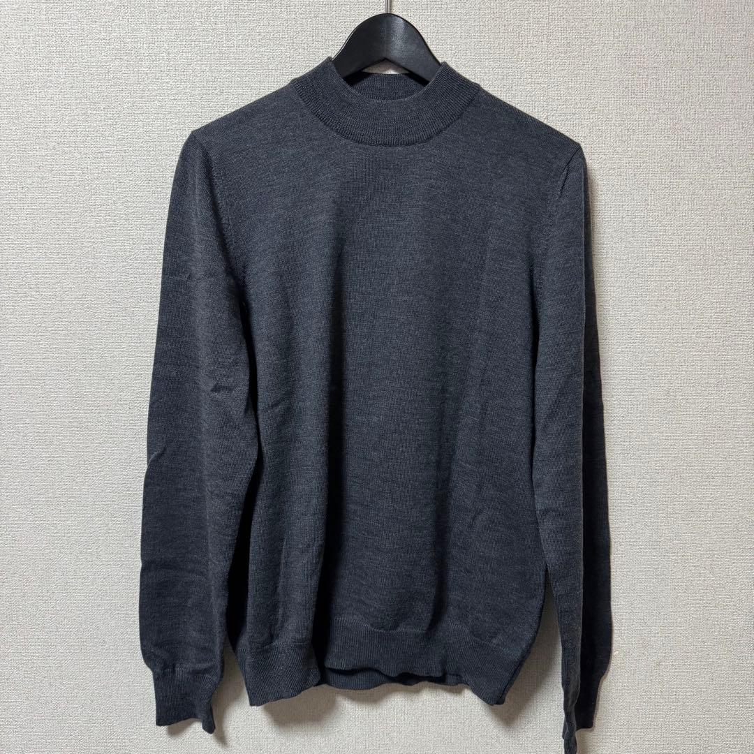 GRAN SASSO/グランサッソ 12ゲージ モックネックニット チャコール