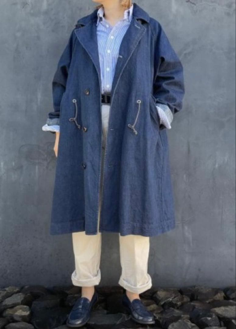 定価9.4万 タグ付 45R 大麦デニムの908モッズステンカラーコート