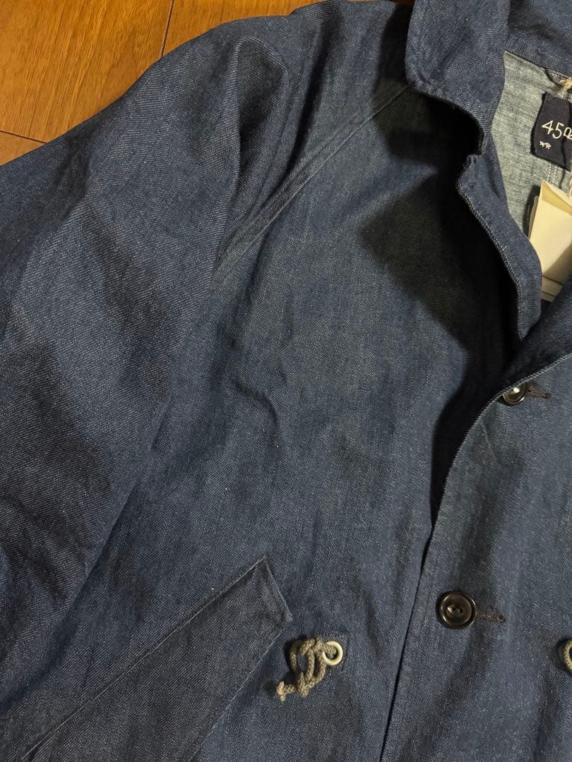 定価9.4万 タグ付 45R 大麦デニムの908モッズステンカラーコート