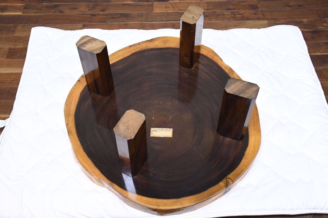 ECK89 モンキーポッド 輪切り一枚板 ローテーブル センターテーブル 座卓