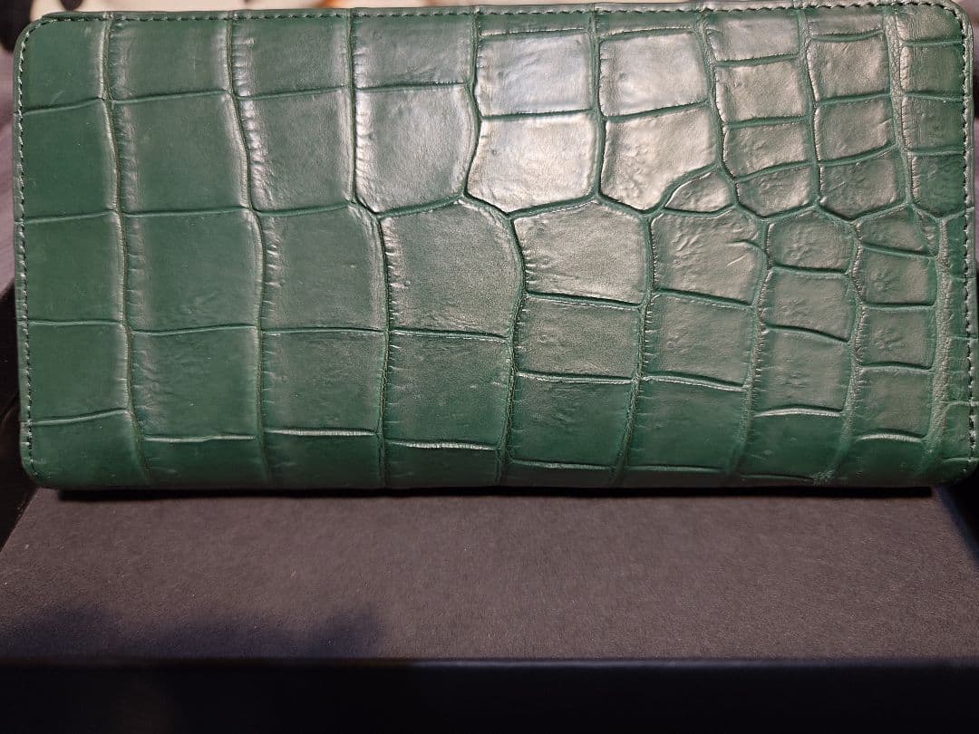 新品　本皮　クロコダイル　長財布　緑　グリーン