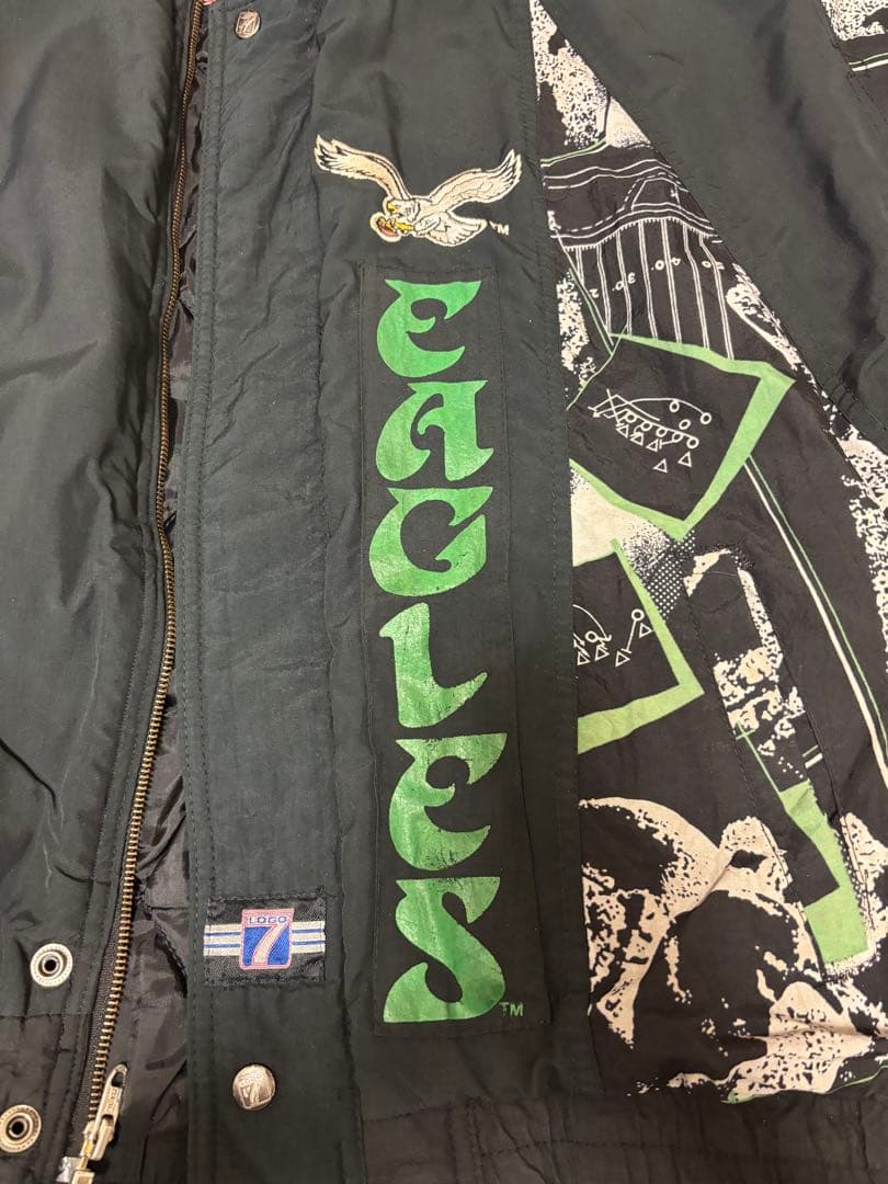 希少 NFL EAGLES LOGO7グラフィックキルティングジャケット