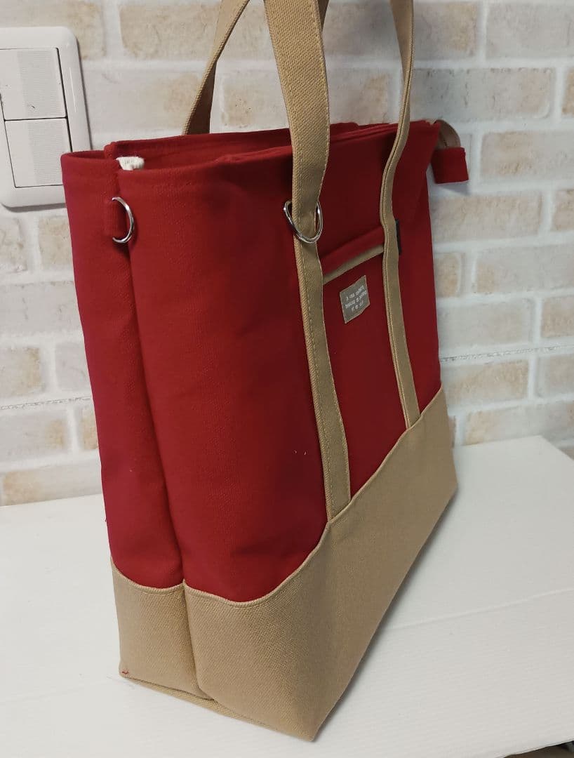 かわいやいちご 倉敷帆布8号使用 トートバッグ（L）