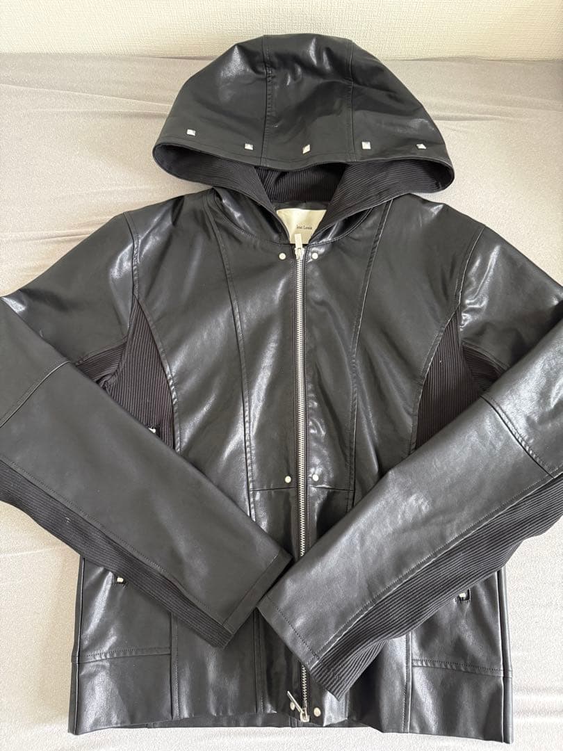 ジャケット・アウター Jentlouis Leather Hooded Jacket Lsize