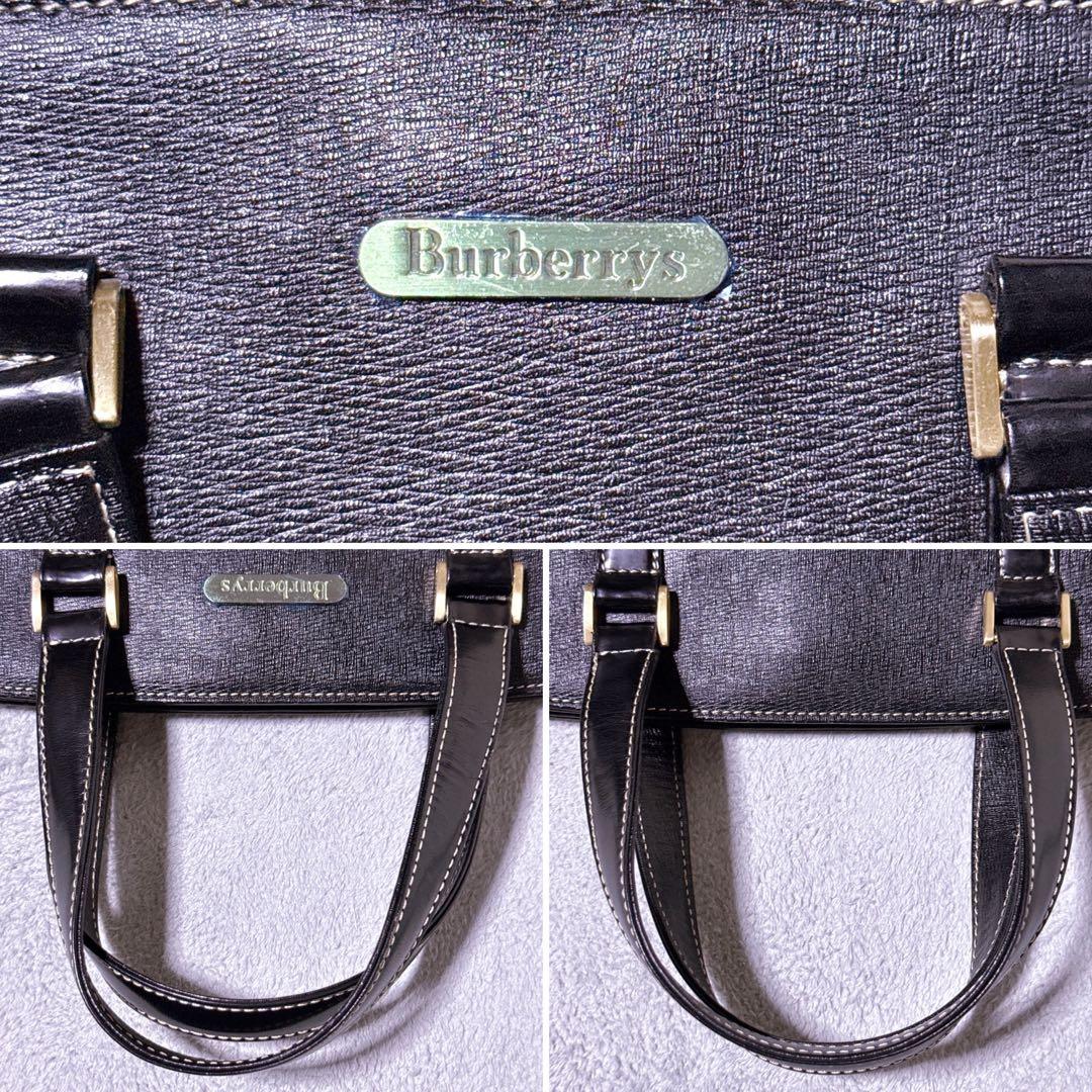 【未使用】バーバリー ブリーフケース ノバチェック ゴールド金具 3層 自立 黒