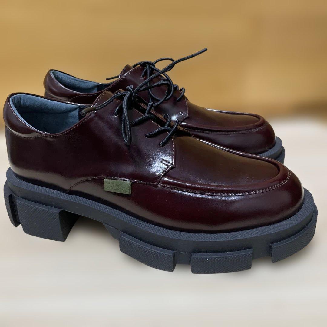 ニ*す様 MANA 厚底レースアップ・シューズ ダークブラウン 37size 新