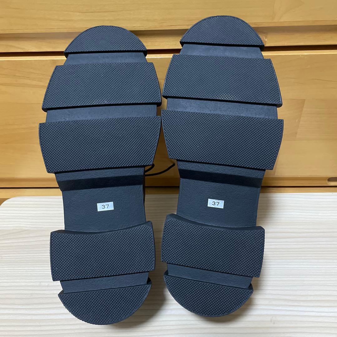 ニ*す様 MANA 厚底レースアップ・シューズ ダークブラウン 37size 新