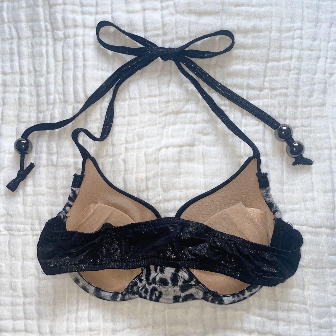 00s 希少 d.i.a スカルチャーム付ジップ レオパード見せブラ お兄系