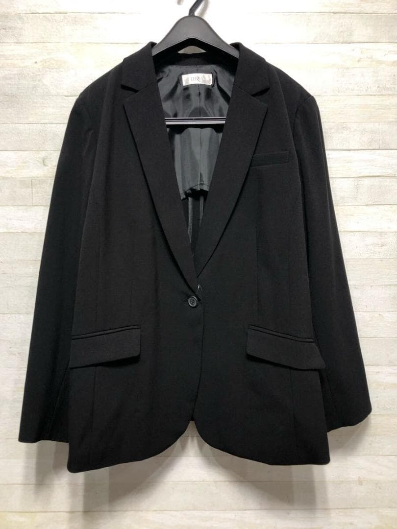 新品☆4L♪黒系無地♪テーパードストレッチパンツスーツお仕事フォーマル☆G337