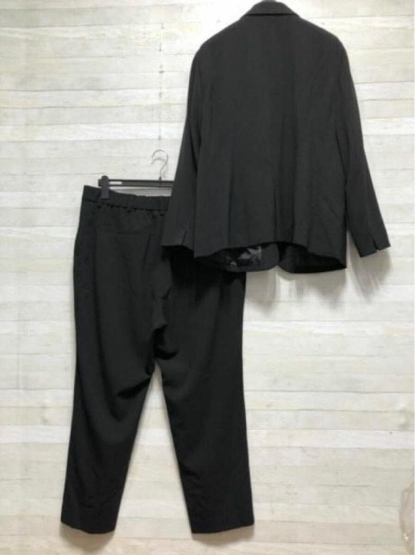 新品☆4L♪黒系無地♪テーパードストレッチパンツスーツお仕事フォーマル☆G337