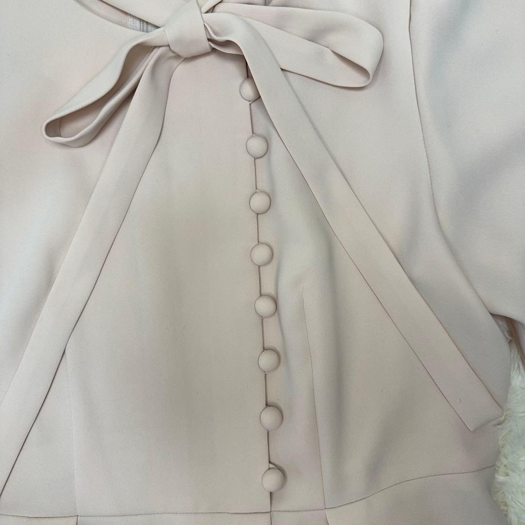 COLUMN コラム ボウタイデザイン ブラウス ベージュ 長袖 極美品